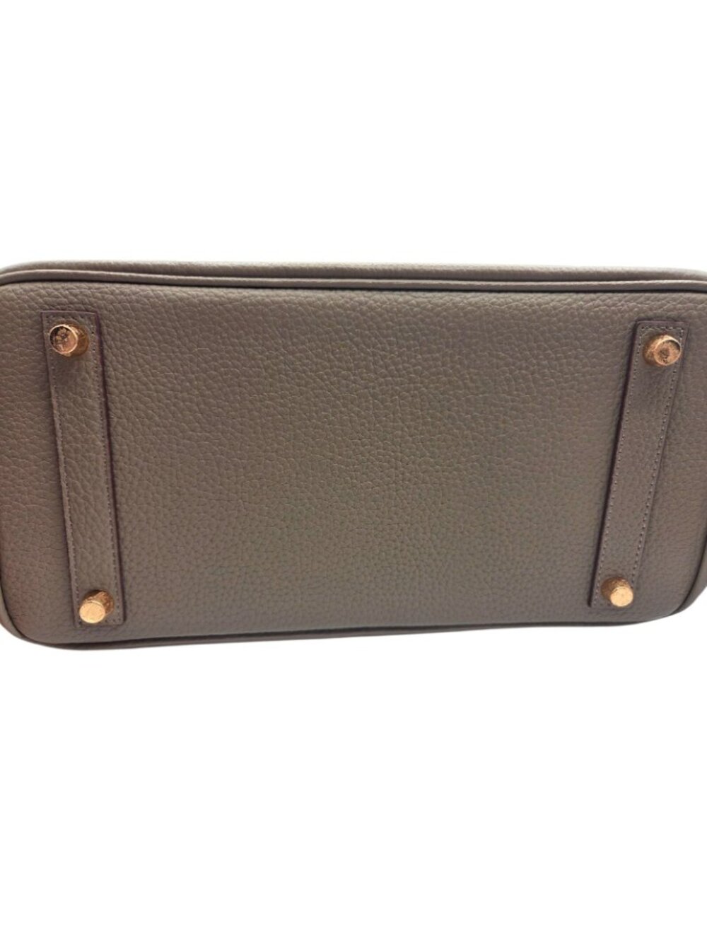 House of Hello B 35 Style Beige Leather Gold Hardware Top Handle Purse - Picture 9 of 9